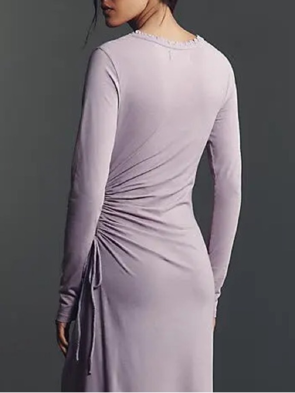 Anthropologie DAILY PRACTICE Pink Ruched Long Sleeve Maxi Dress Size S - Picture 9 of 13